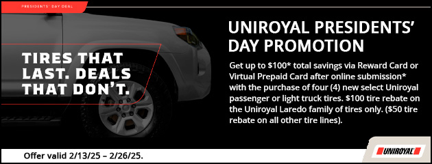 Uniroyal Presidents’ Day Promotion